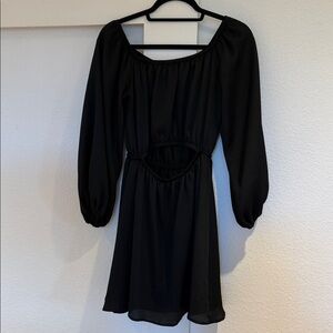 Tyche Elegant Black Long Sleeve Dress